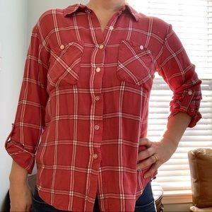 Sanctuary Pink Plaid Flannel Shirt